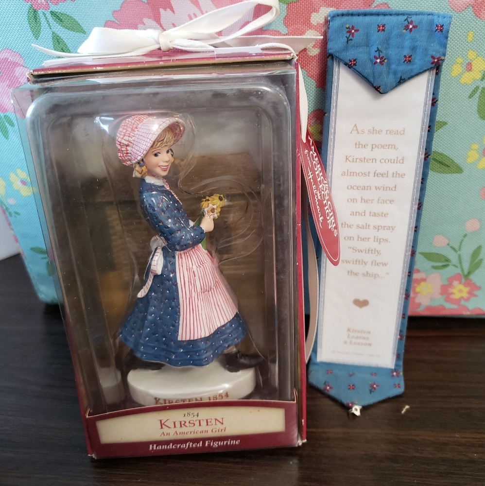American Girl doll figurine and bookmark